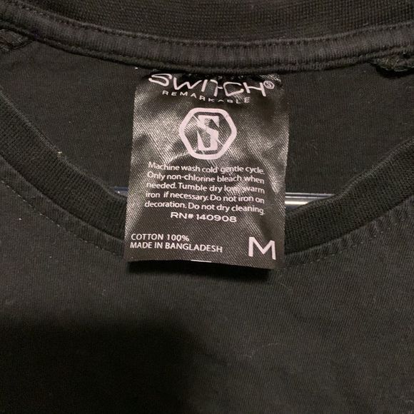 Switch remarkable money black long sleeve shirt size medium - Picture 2 of 5